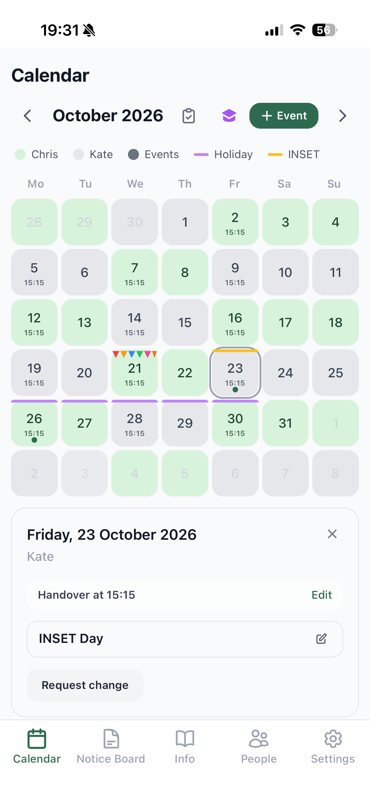 Canopy calendar